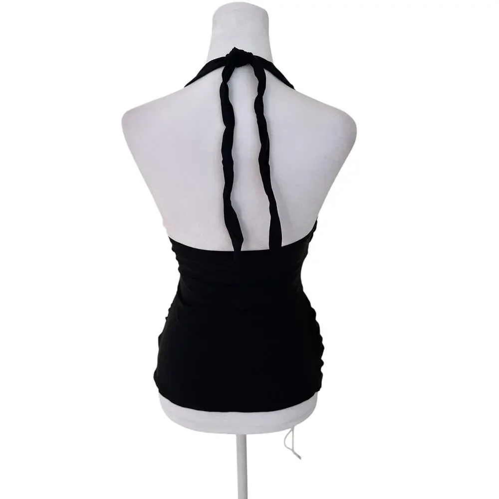 Cupshe Women's Black Halter Tankini Top Size S - NWT